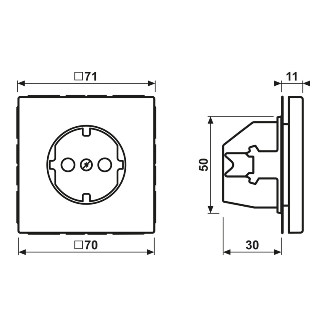 Jung Prise SCHUKO gris clair LS 1520 LG