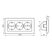 Jung Prise SCHUKO KK 3x 16A 250V AS 523 WW-3