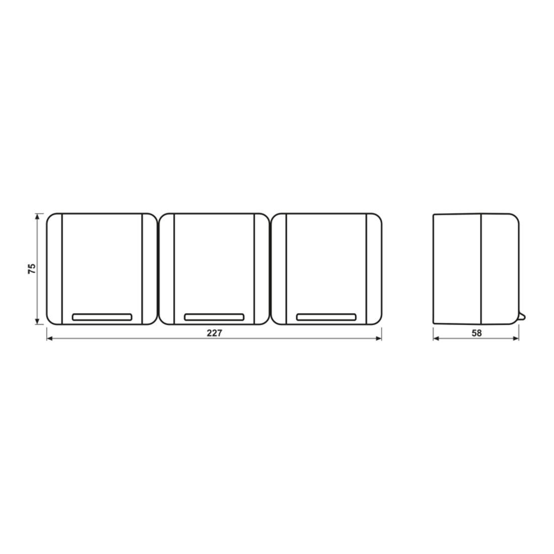 Jung Prise SCHUKO triple 16A 250V 8230 W