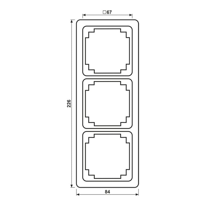Jung Rahmen 3-fach aws waage/senkrecht CDP 583 WW