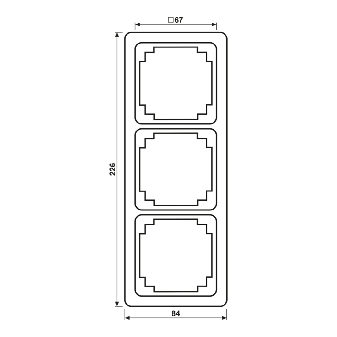 Jung Rahmen 3-fach aws waage/senkrecht CDP 583 WW