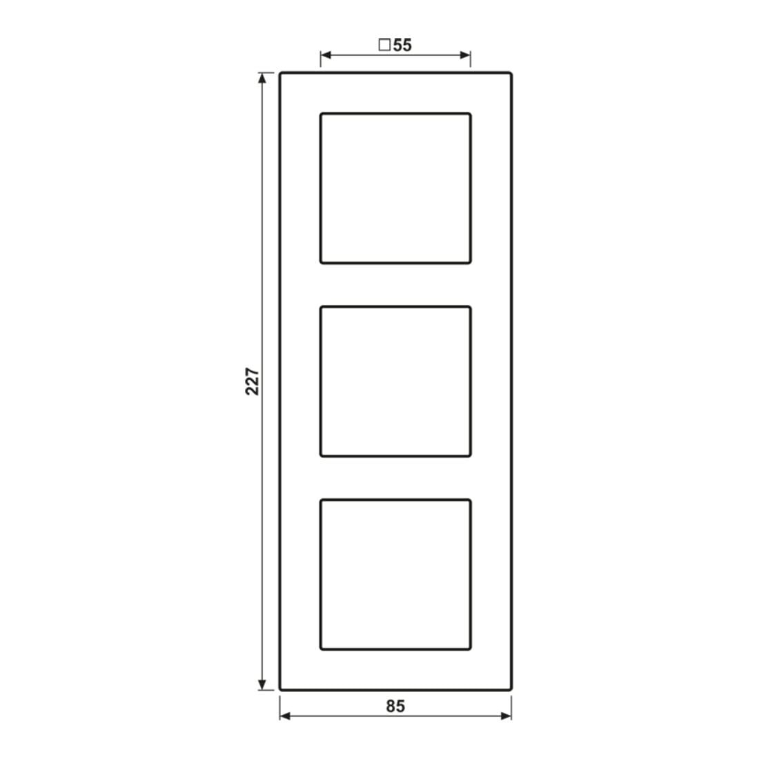 Jung Rahmen 3-fach waage/senkrecht A 5583 BF WW