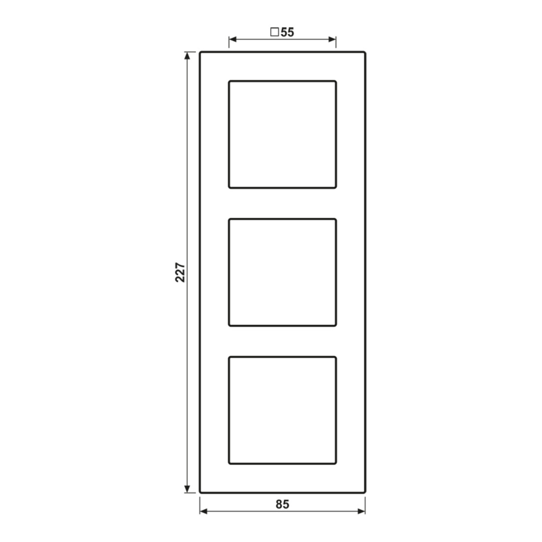 Jung Rahmen 3fach A 550 A5583BFSWM