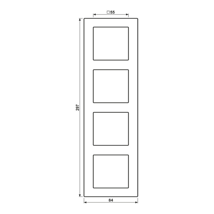 Jung Rahmen 4-fach aws waage/senkrecht AC 584 WW