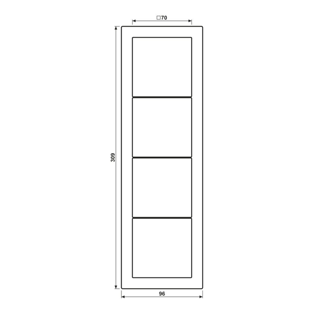Jung Rahmen 4-fach aws waage/senkrecht LSD 984 WW