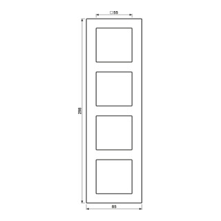 Jung Rahmen 4-fach waage/senkrecht A 5584 BF ANM