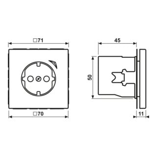 JUNG SCHUKO Steckdose 16A 250V Berührungsschutz BT LS 1521 SE WW