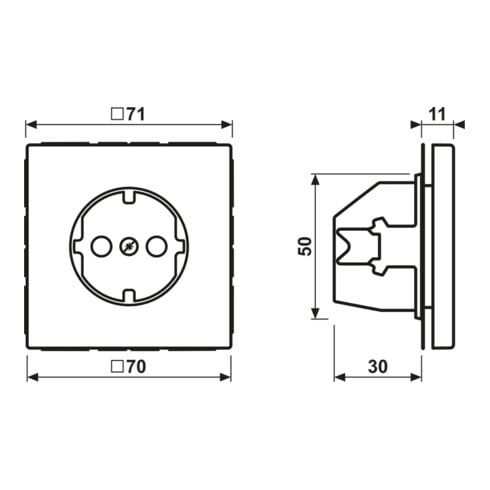 Jung SCHUKO-Steckdose 16A 250V m.Berührungsschutz LS 1520 KI SW