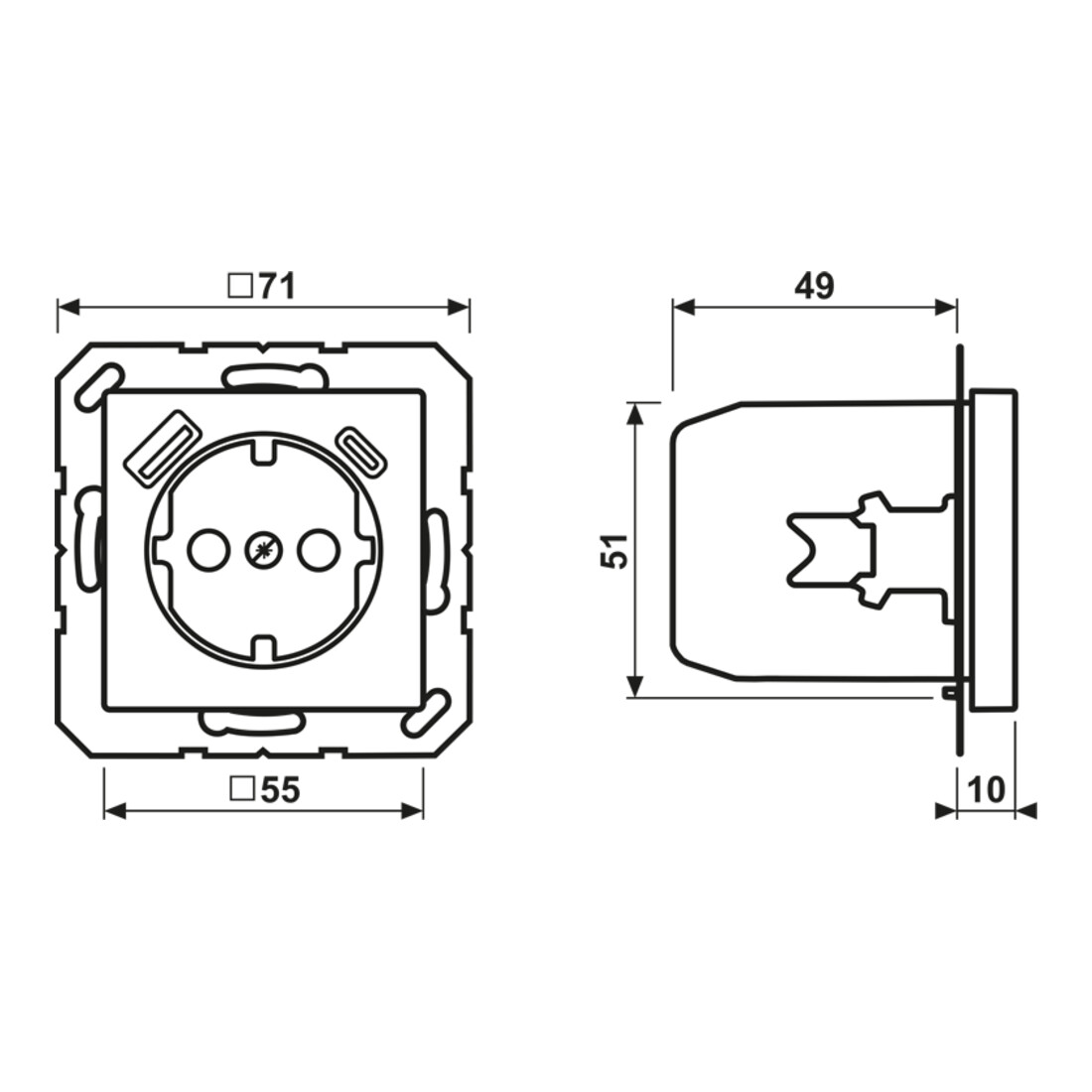 Jung SCHUKO Steckdose mit USB Typ AC A1520-15CAWW