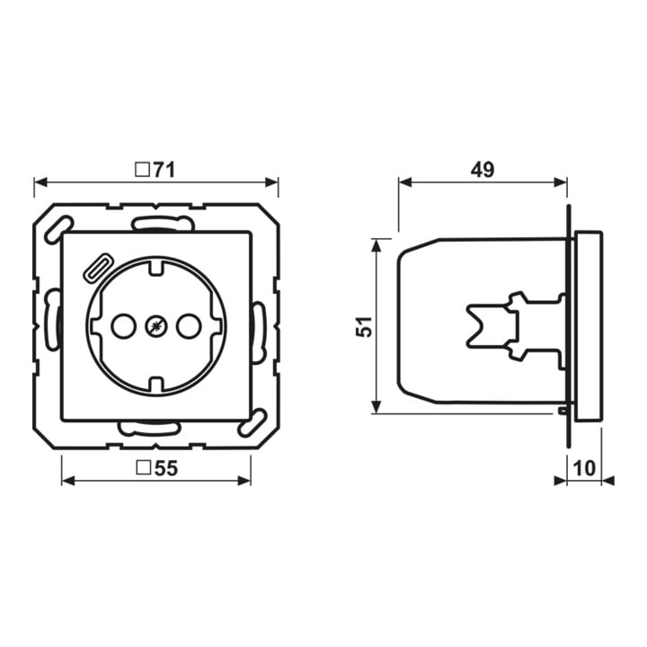 Jung SCHUKO Steckdose mit USB Typ C A1520-18CWW