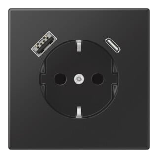 Jung SCHUKOsteckdose LS1520-15CASWM USB Typ AC graphitschwarz