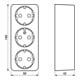Jung Tischsteckdose 3-fach 16A 250V o.Zuleitung 10 S 23 L