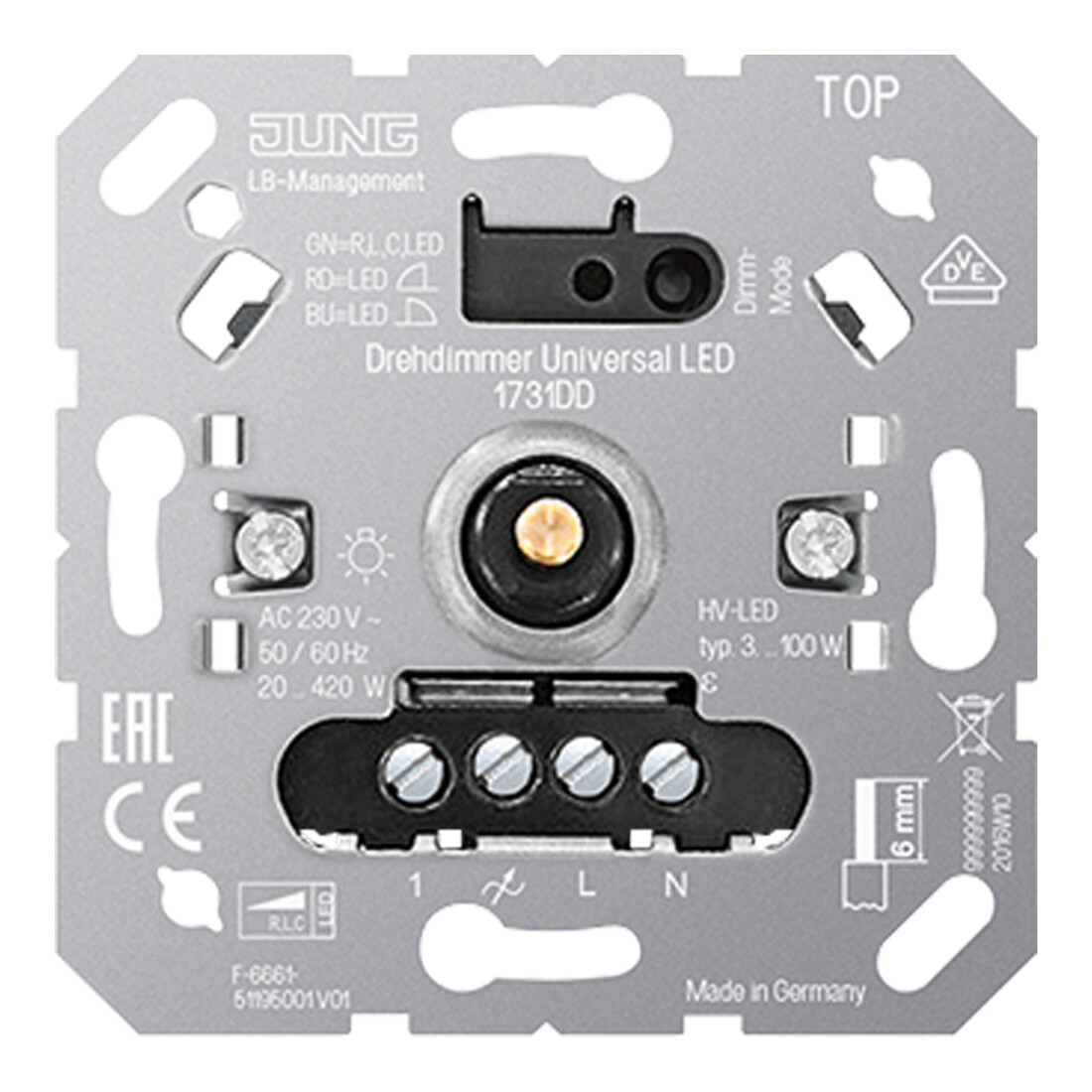 Jung Variateur rotatif LED universel 1731 DD