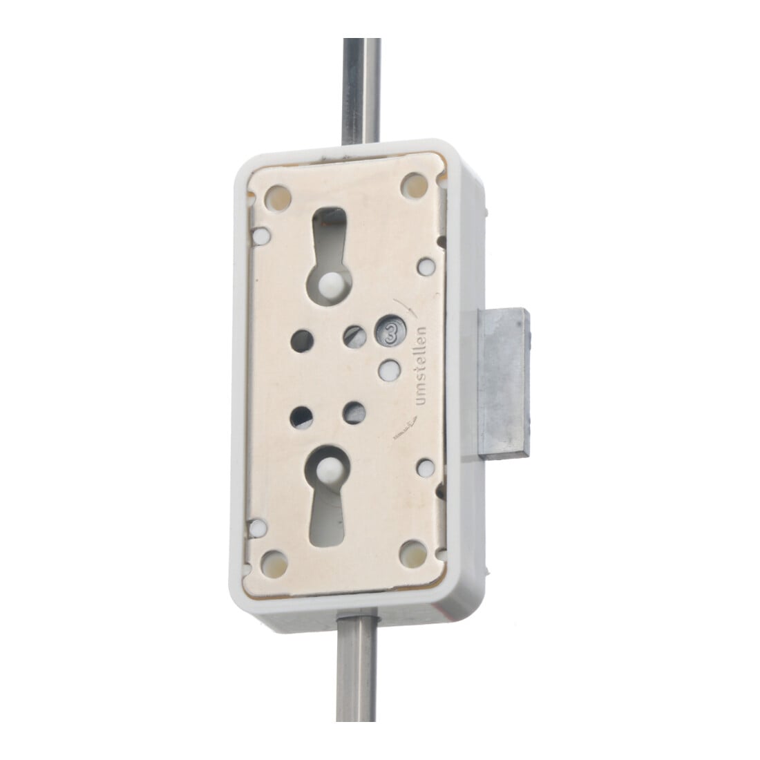 JuNie Jeu de serrure à tige tournante, 7051, D15/20 plastique, blanc