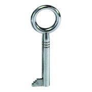 JuNie MB-Clé décorative 0305 à panneton, 8x6, tige 42, diamètre 6, rainures, n° de clé 4 nickelé