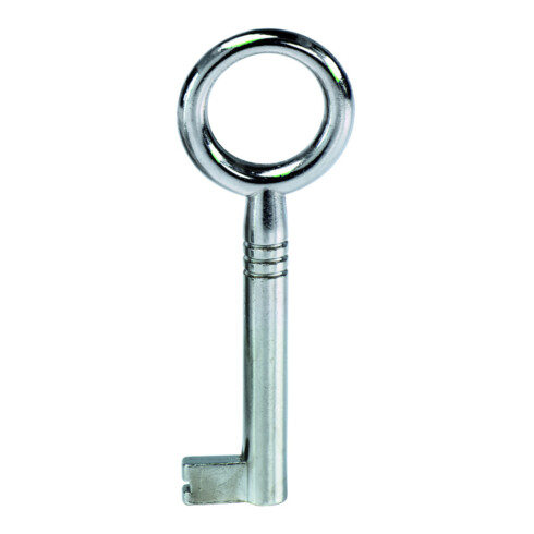 JuNie MB-Clé décorative 0305 avec panneton, 8x6, tige 42, diamètre 6, fermeture IC nickelée