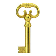JuNie MB-Clé décorative 0339 avec panneton, 6x8, tige 40, diamètre 6, fermeture IC brunie
