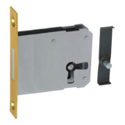 JuNie Serrure à loquet pour meuble 0663,D 35mm avec plaque en laiton, droite/gauche