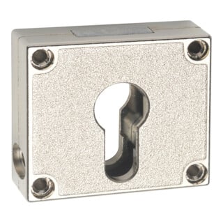 JuNie Serrure à pêne dormant 7445,D 25mm pour cylindre profilé Métal nickelé, dessus