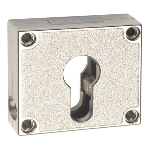 JuNie Serrure à pêne dormant 7445,D 25mm pour cylindre profilé Métal nickelé, dessus