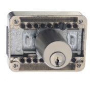 JuNie Zylinderriegelschloss 2828,D 15-40mm aufliegend Metall vernickelt, ls/rs