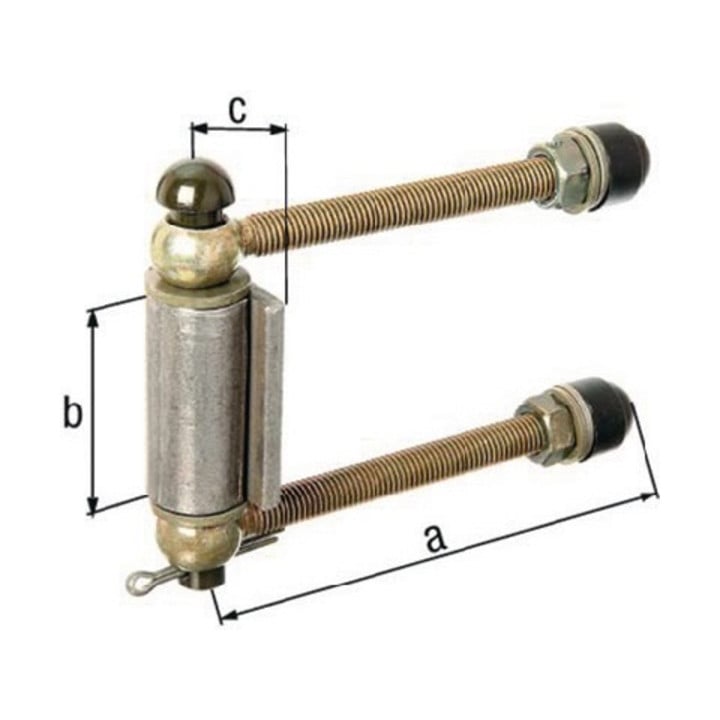 Justierbare Torgehänge mittelschwer M12 L.140mm Pfosten b. 80mm D./4-KT. GAH