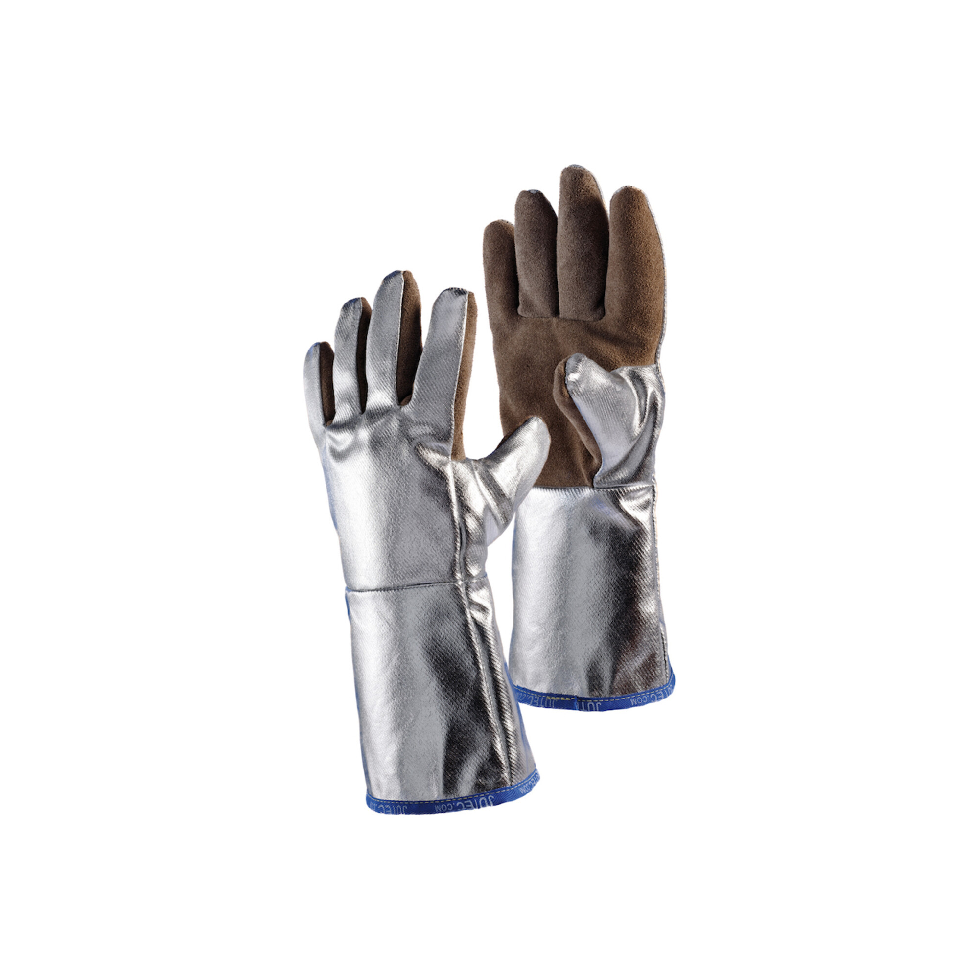 Jutec Hitzeschutzhandschuhe 5-Finger,Universalgr.natur/silb Leder EN388,EN407 Kat.III