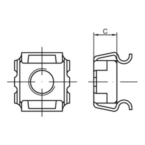 Käfigmutter Typ SMG, Stahl, galvanisch verzinkt