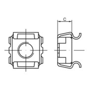 Käfigmutter Typ SMG, Stahl, galvanisch verzinkt