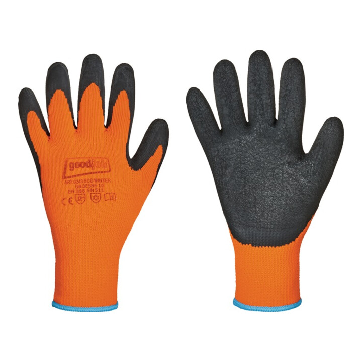 Kälteschutzhandschuh Eco Winter Gr.9 schwarz/orange EN 388,EN 511 Kat.II 12 PA