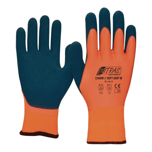 Kälteschutzhandschuh SOFT GRIP W Gr.8 orange/dunkelblau EN 388,EN 511 PSA II