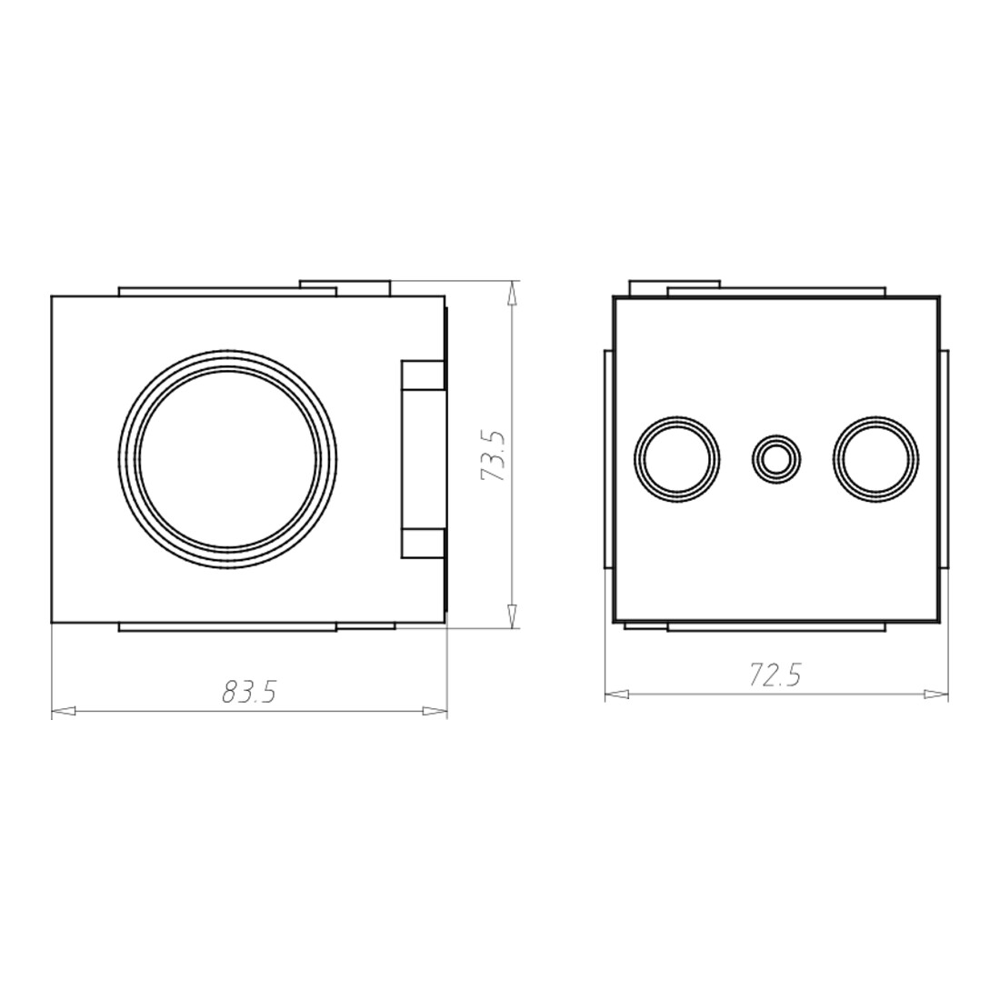 Kaiser Boîte de connexion d’appareil avec cache 83,5 mm 1264-60