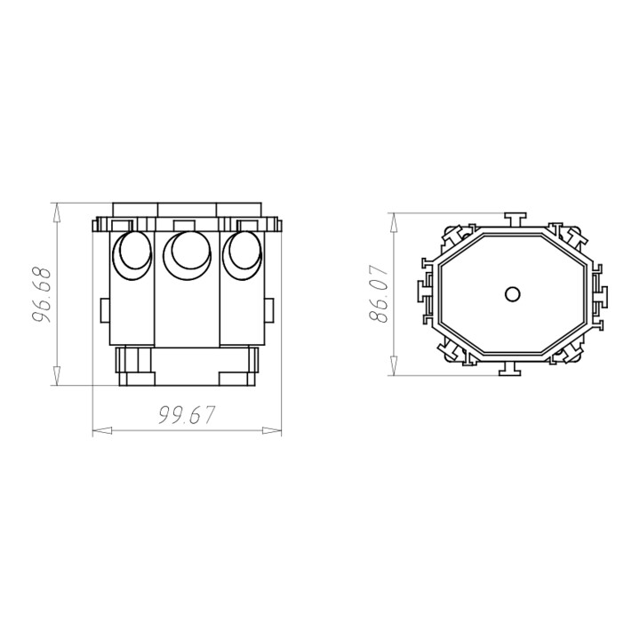 Kaiser Boîte de connexion plafond Sortie D=60 mm 1265-11