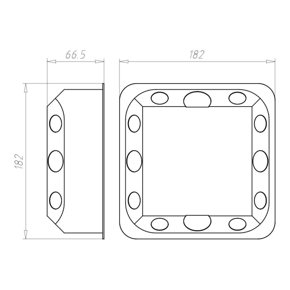 Kaiser Boîte de dérivation 165×165×72 mm 9196-91