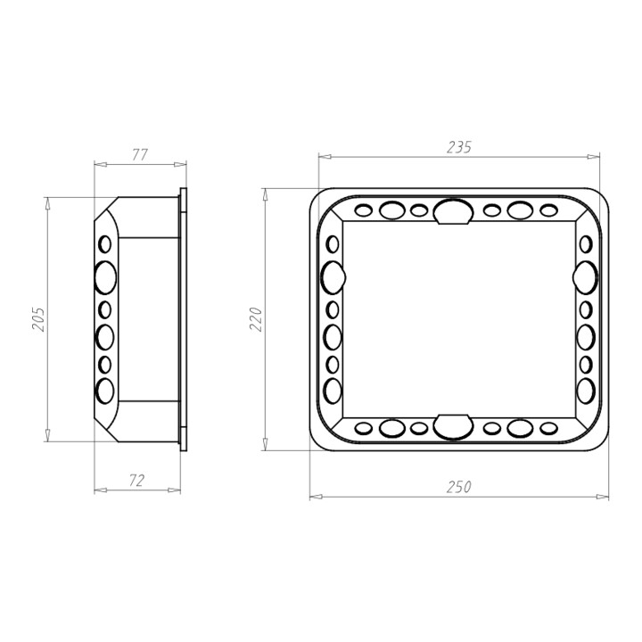 Kaiser Boîte de dérivation 205x235x72mm 9197-91