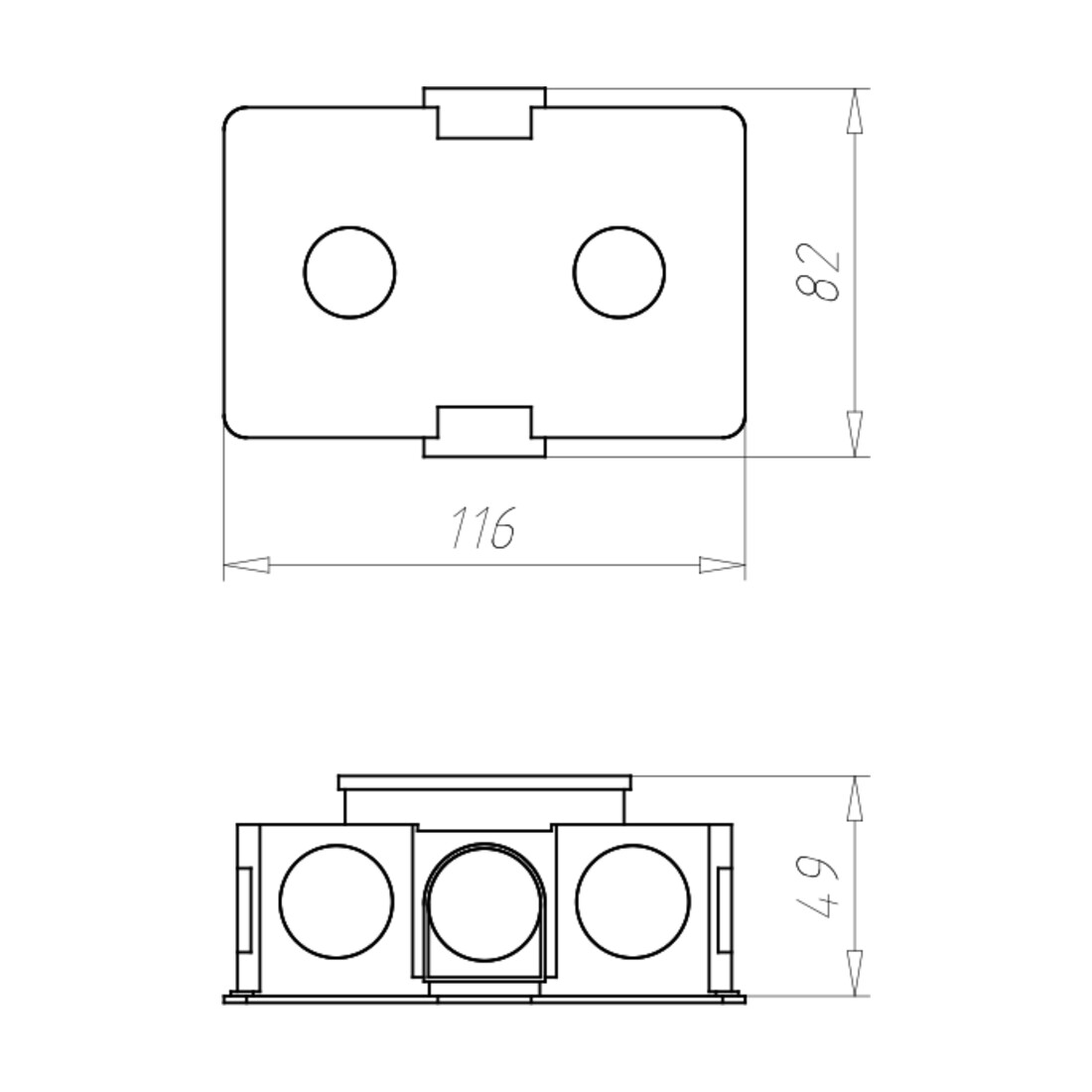 Kaiser Boîte de dérivation avec espace de connexion latéral 1069-02