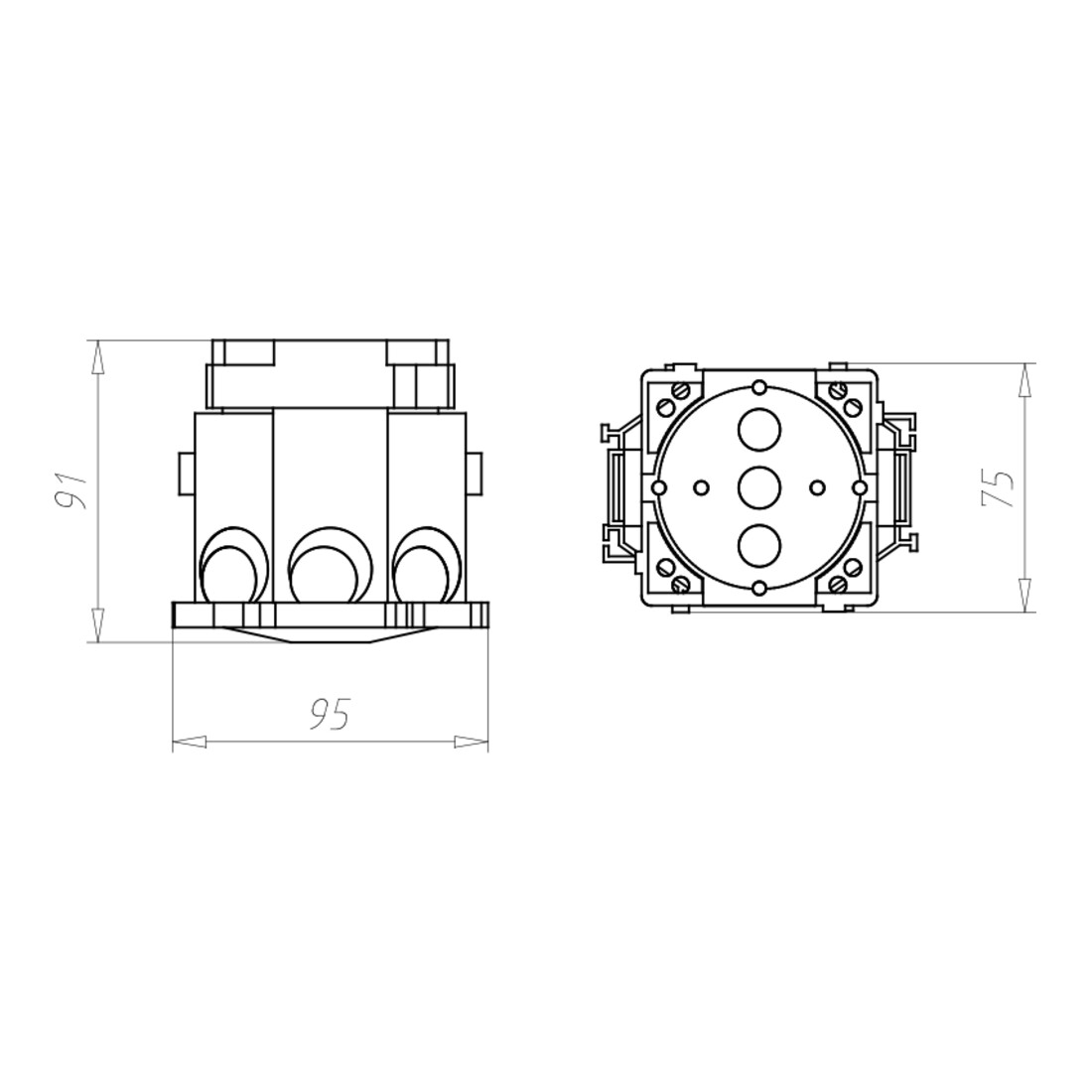 Kaiser Boîte de raccordement appareils 2 pièces, ouverture encastrée Ø 60 mm 1265-01