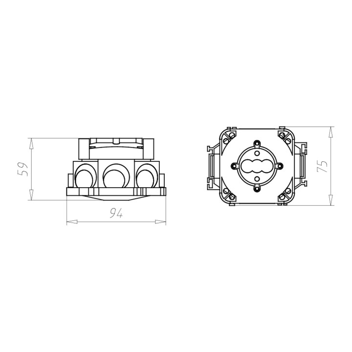 Kaiser Boîte de raccordement pour appliques murales 2 pièces, sortie Ø 35 mm 1248-01
