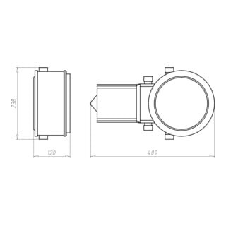 KAISER Boîtier d’encastrement HaloX 180 avec fixation magnétique 1282-75