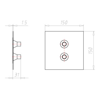 KAISER Collier de serrage double D15-22 mm 9059-55 150 x 150 mm
