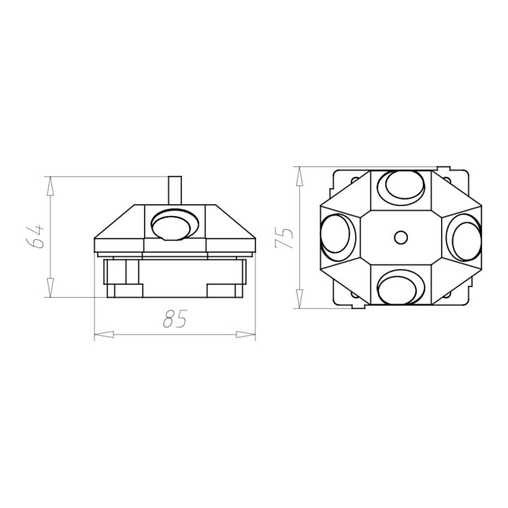Kaiser Deckendose 45° Auslass D=60mm 1249-11