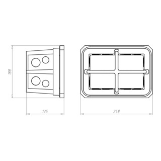 KAISER Einbaugehäuse universal 1298-37 258 x 188 x 135mm