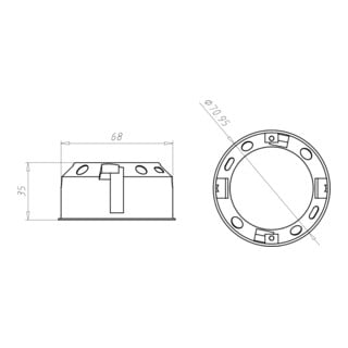 KAISER Hohlwanddose 9061-01 für dünne Beplankung 35mm Tiefe