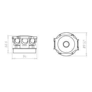 KAISER Sortie murale universelle 1248-03 Ø 45 mm, 2 pièces