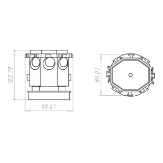 KAISER Universal-Deckenauslass 1265-13 Ø 45mm 2-tlg.