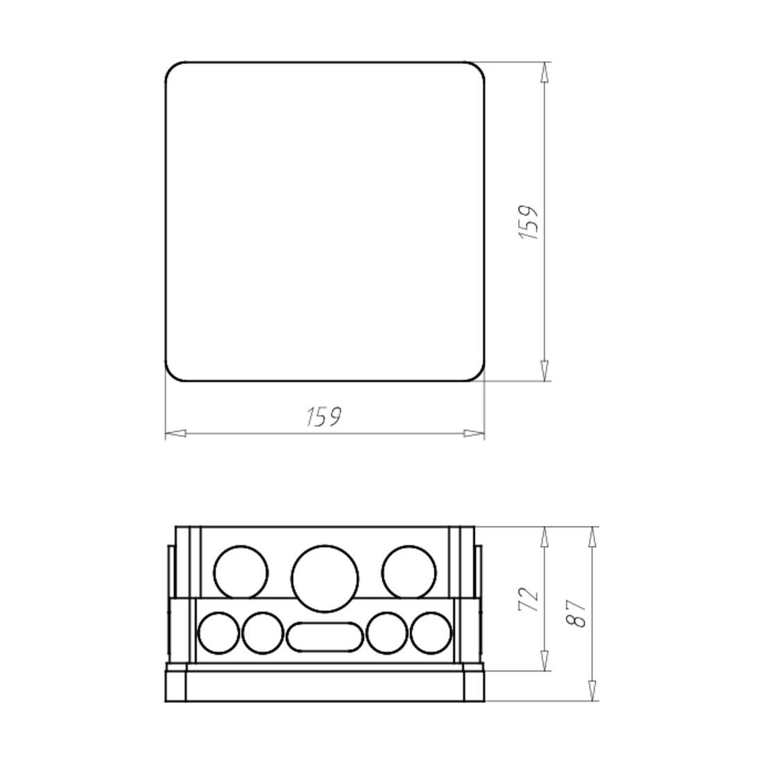 Kaiser UP-Einbaugehäuse 159x159x90mm 1096-22