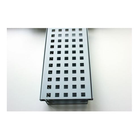 Kantfuchs24 Entwässerungsrinne PRO Style, Wasserrinne + Trittblech, MAGNELIS Stahl RAL9006, 1000 x 150 x 50mm