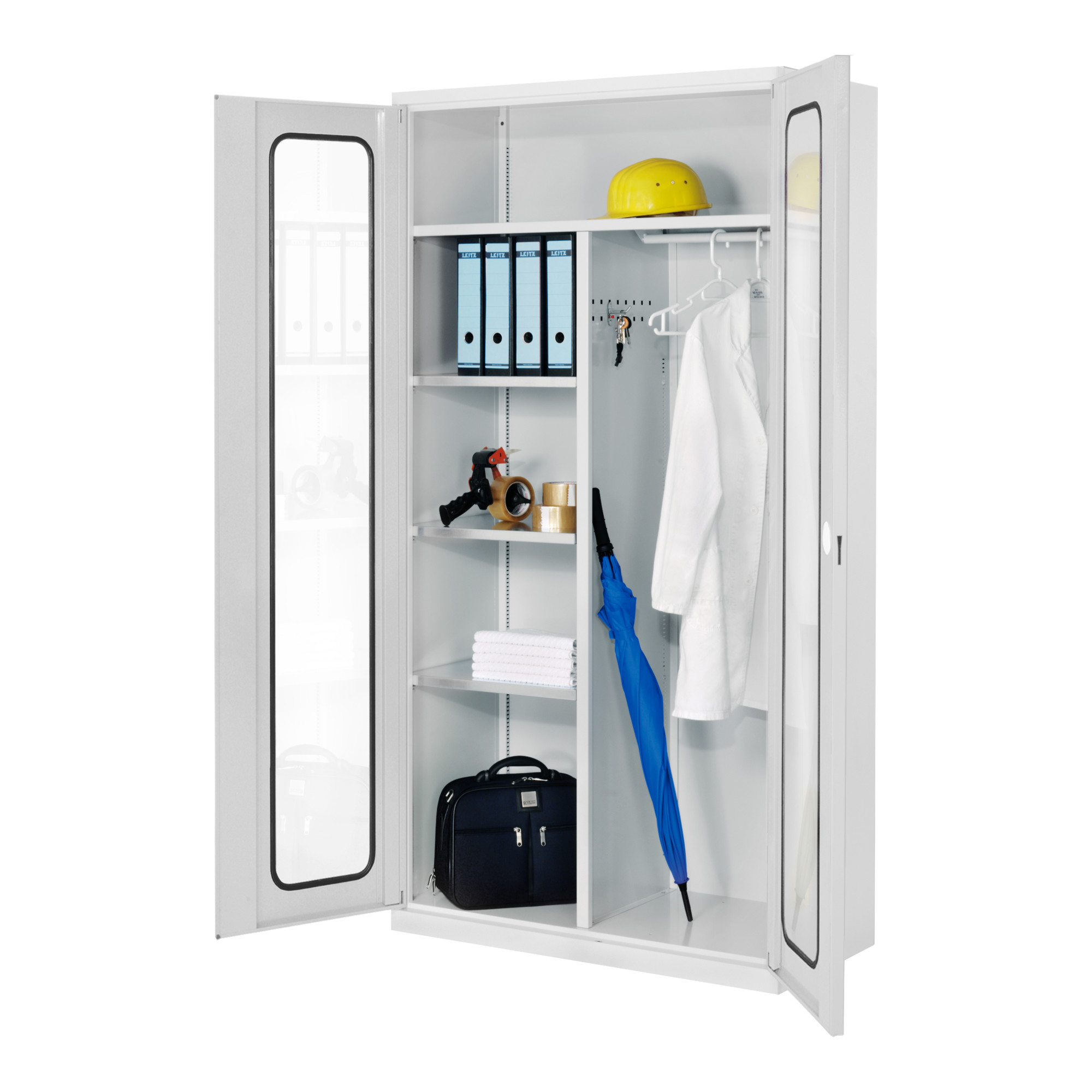 Kappes Akten-/Kleiderschrank ErgoPlus RAL 7035 Sichtfenstertüren