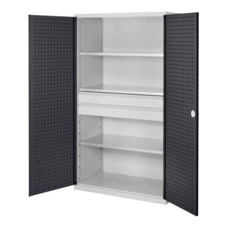 Kappes Großvolumenschrank RasterPlan RAL 7035/7016 Tür innen Lochplatten Ausstattung 3