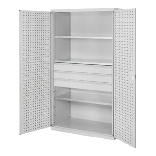 Kappes Großvolumenschrank RasterPlan RAL 7035 Tür innen Lochplatten Ausstattung 4